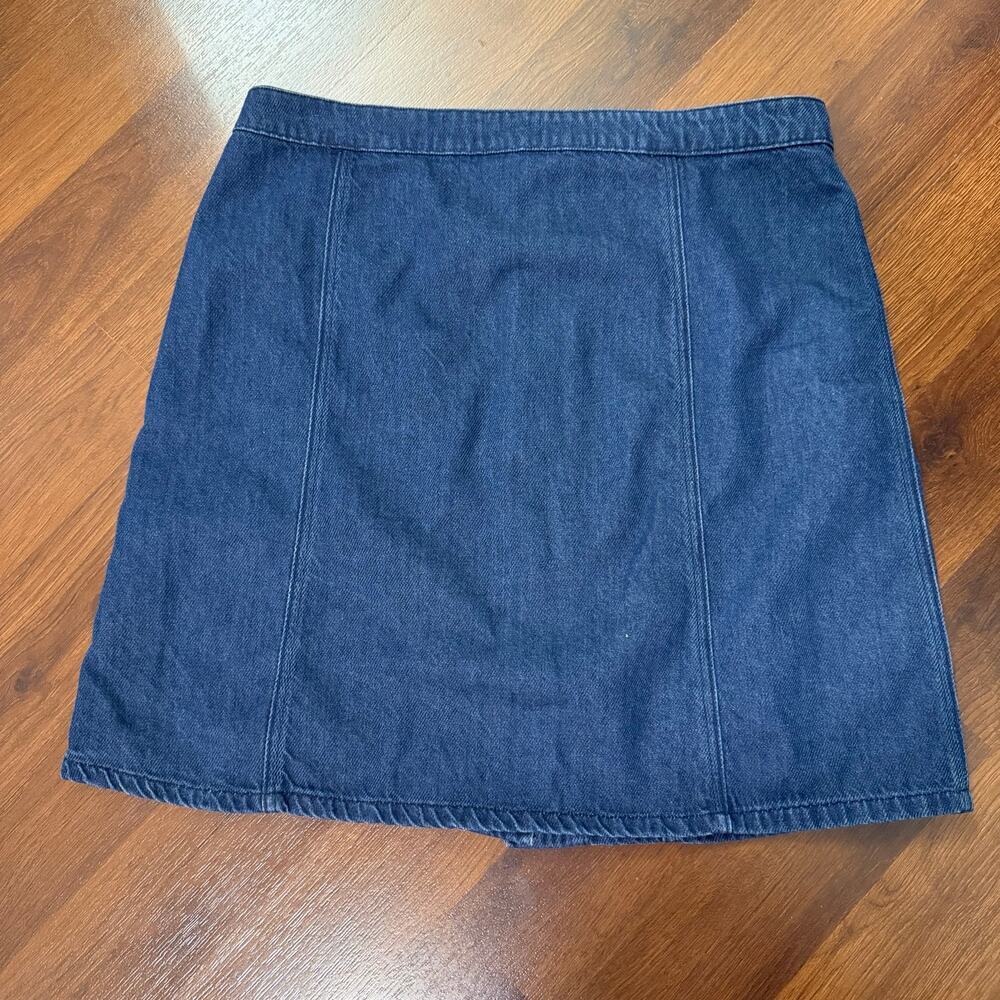 Pilcro Anthropologie Button Front Denim Skirt Sz 14 Boho Casual - Picture 2 of 8